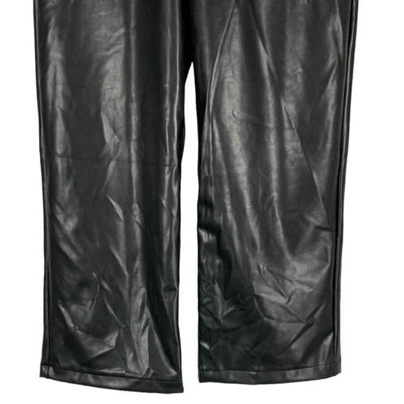 NEW Abercrombie & Fitch Faux Leather High Waist Wide Straight leg Pants Size 30 - Picture 5 of 9